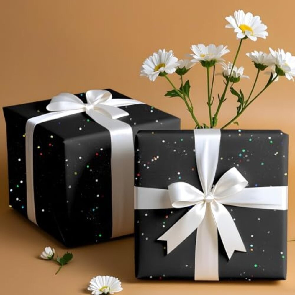 Black‎ Glitter Tissue Paper for Gift Bags 36 Sheets 14x20 Inch